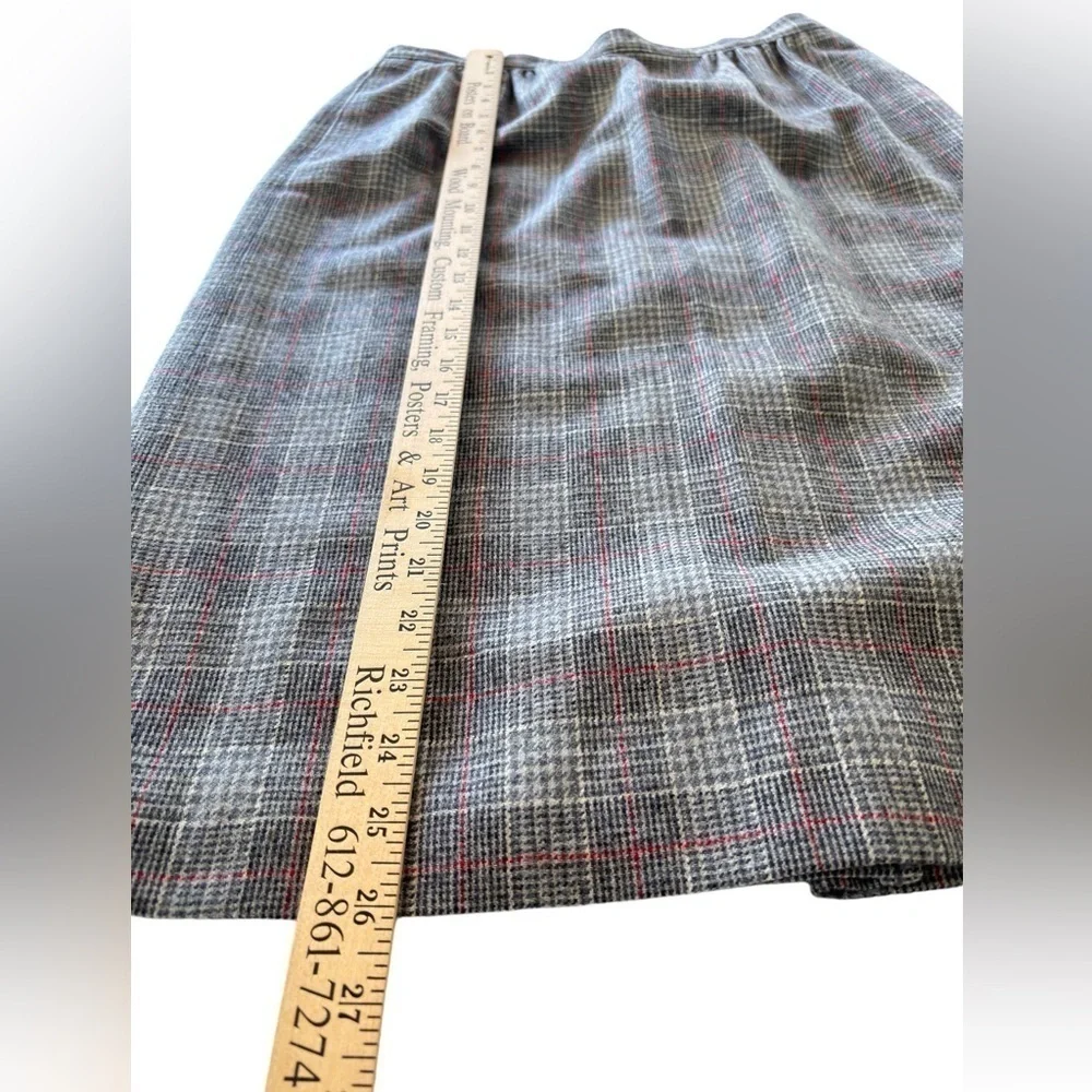 VTG Pendleton Plaid Wool Midi Skirt Womens 12P Lined Pleaded Pockets Made in USA